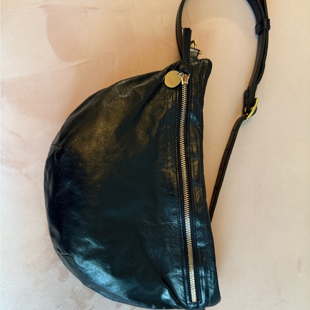 Clare V Grande Fanny Black Leather